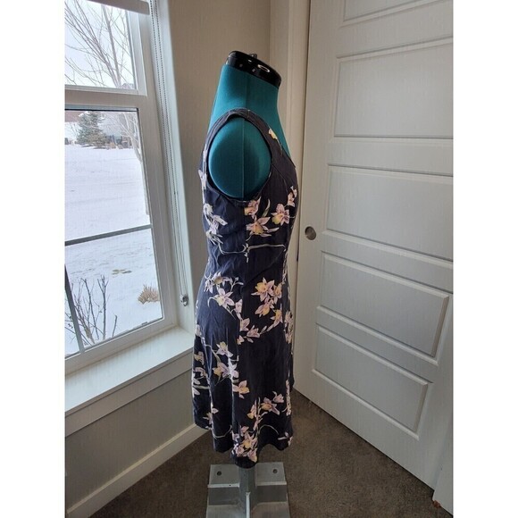 VINTAGE TOMMY BAHAMA BLACK FLORAL TANK DRESS 100% SILK WOMEN SIZE 2 TROPICAL - Picture 6 of 14